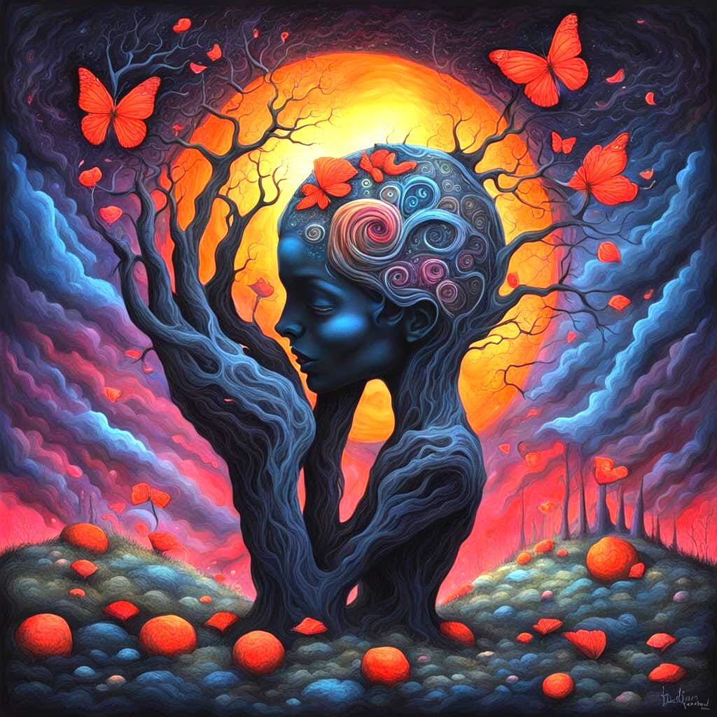 Vibrant Dark Fantasy Surrealism: An Expression of Love
