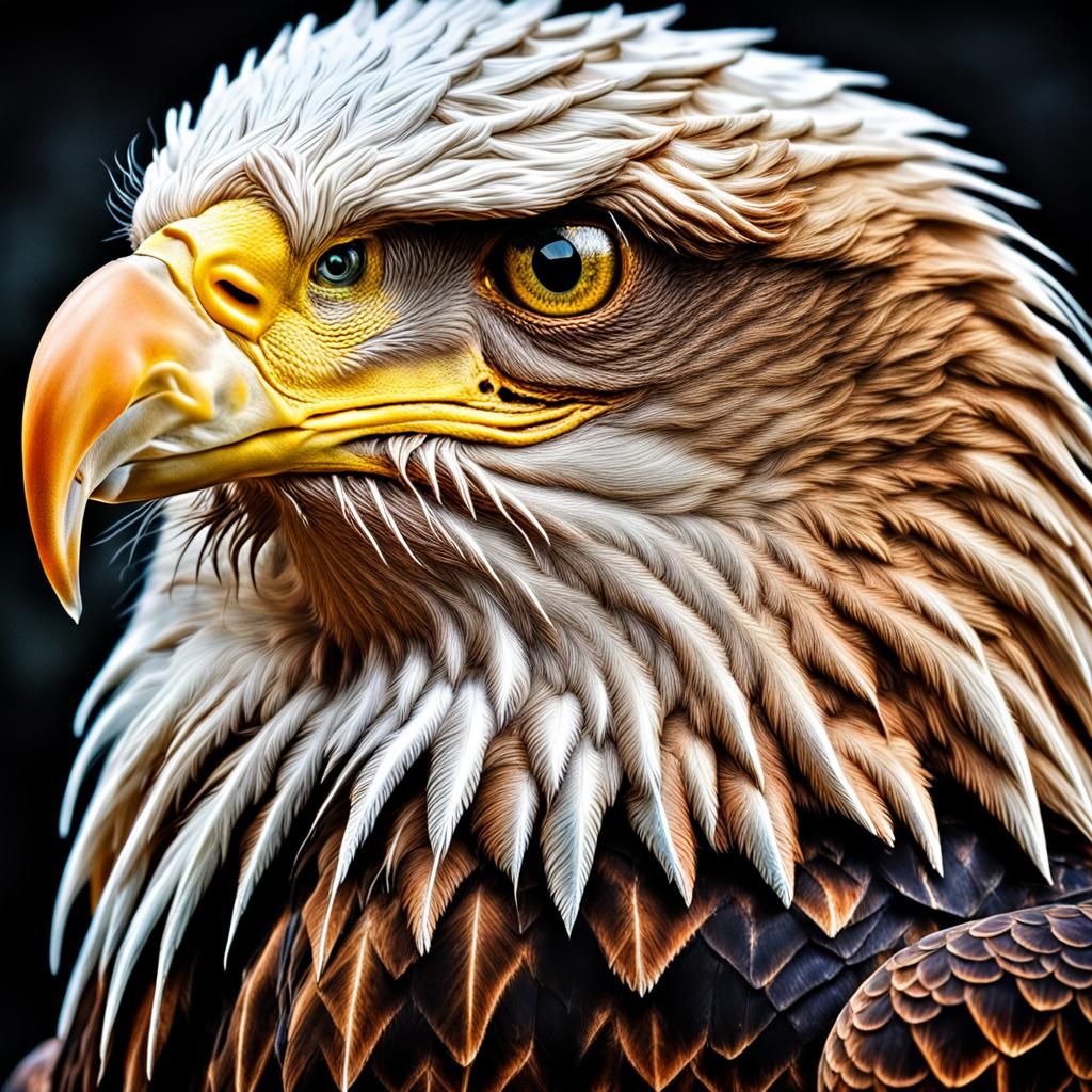 Hyperrealistic Eagle with Intricate Details