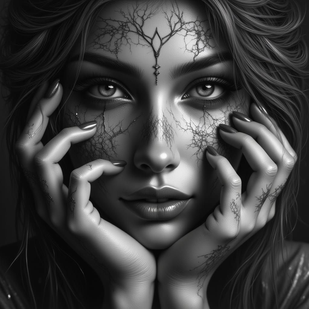 Ethereal Female Divinity in Chiaroscuro