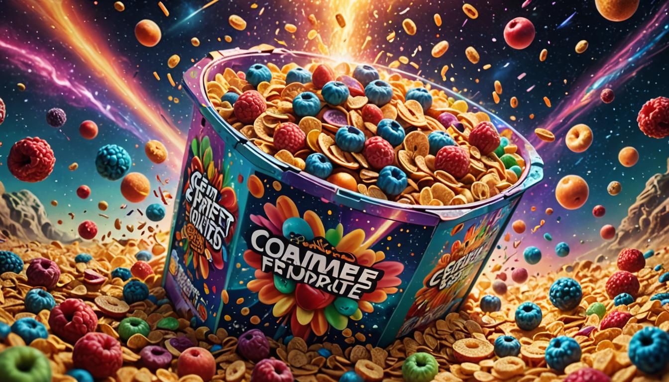 Cereal Box Explodes in Cosmic Astral Fantasy