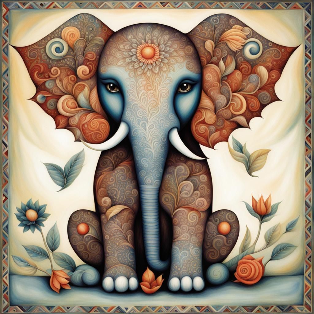 Vibrant Mandala in Illustrative Style