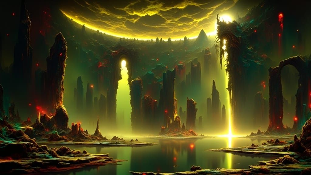 Gothic Landscape with Haunting Light