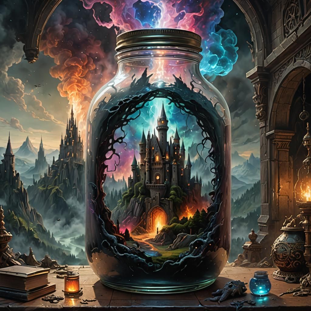 Ghost in a Jar: Vibrant Nebulae and Medieval Lab