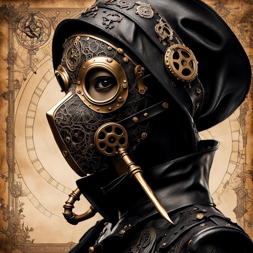 Steampunk Plague Doctor Exorcist in Leather and Lace