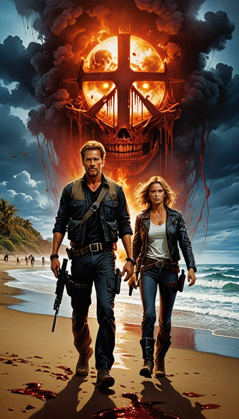 Surreal Horror Film Poster in Drew Struzan Style