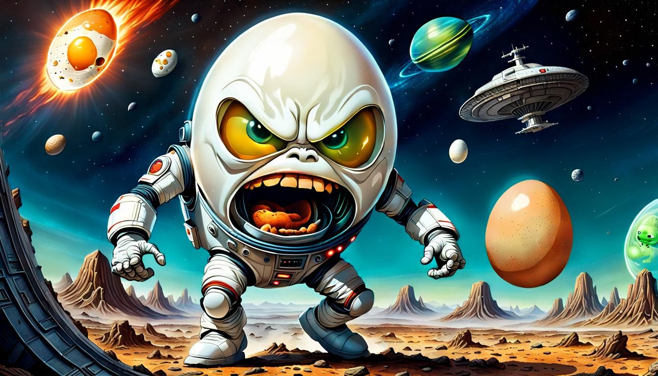 Eggs-traterrestrial Tantrum: Space Mission Scrambled
