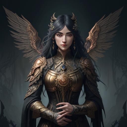 Winged Homunculus Portrait in Dark Fantasy Style