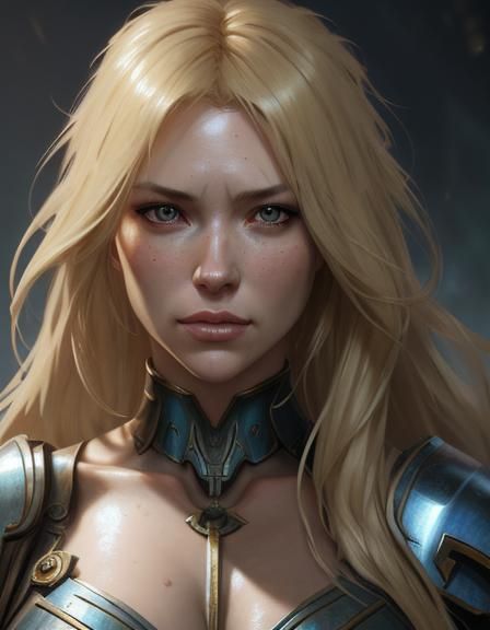 Captive Girl Portrait in Art Nouveau Style