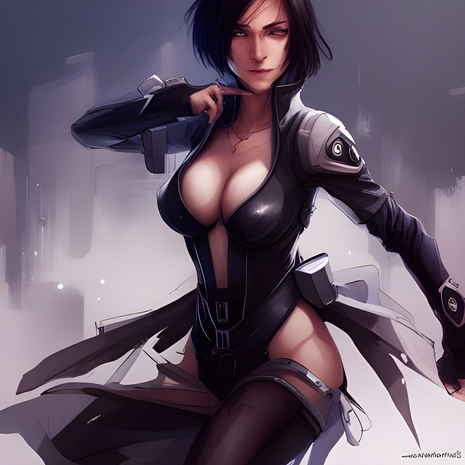Cyberpunk Rukia Portrait in Sensual Outfit
