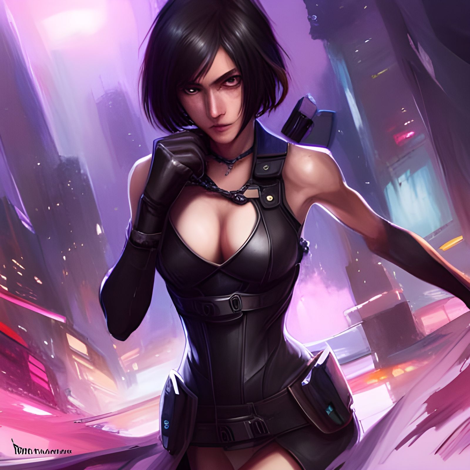 Cyberpunk Rukia Portrait in Sensual Outfit