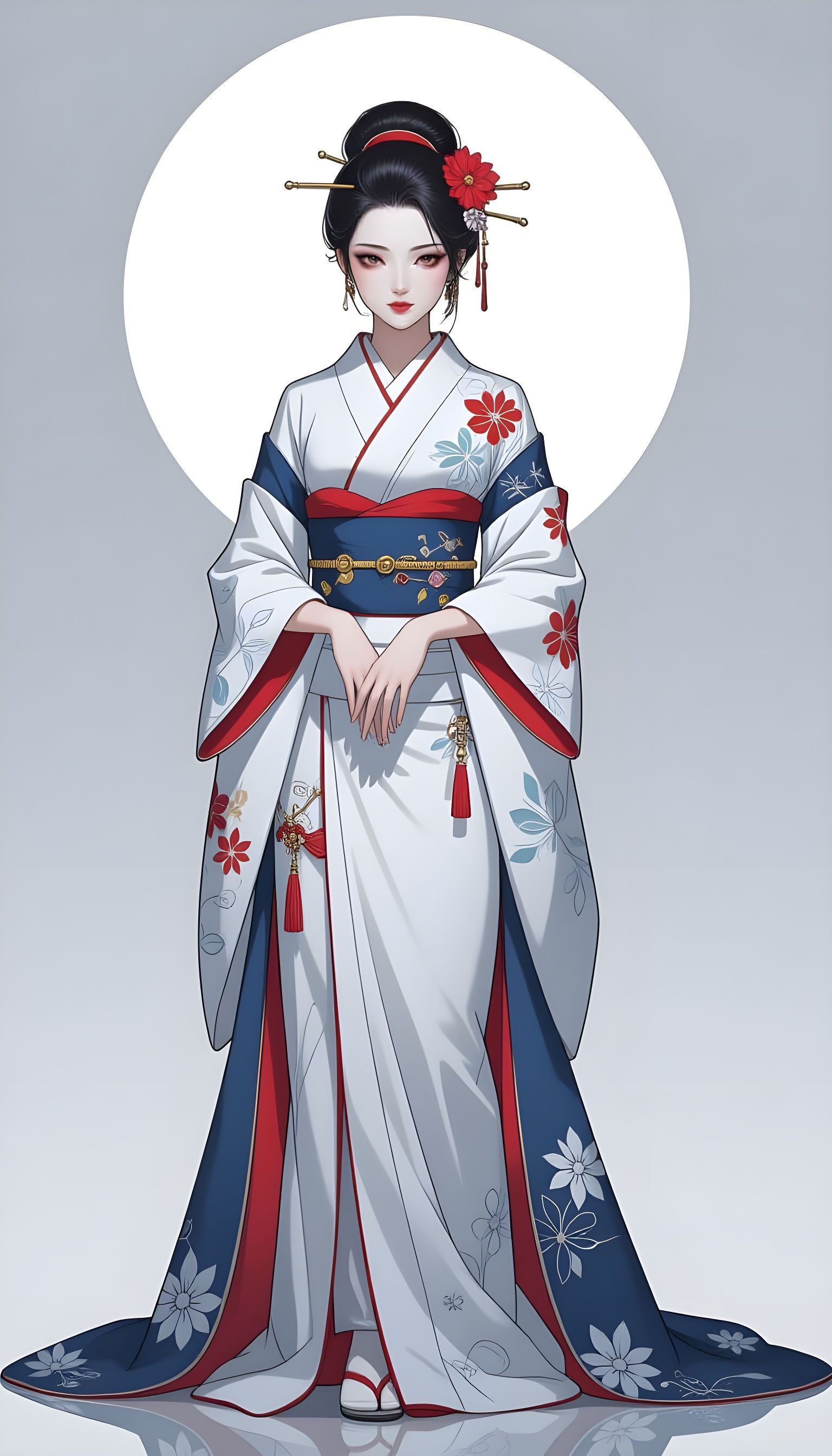 Elegant Woman in Japanese Sci-Fi Style