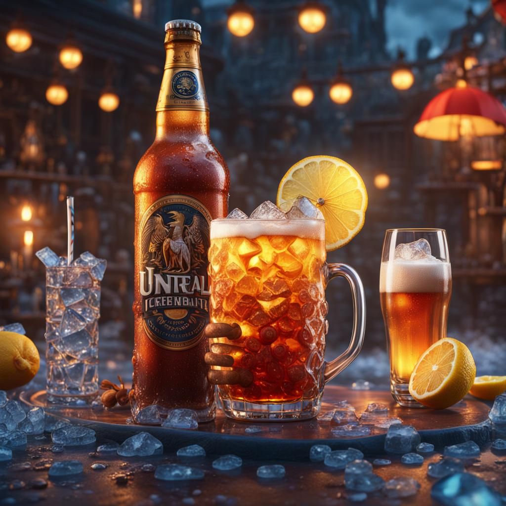 Vibrant Cocktail and Beer Still Life