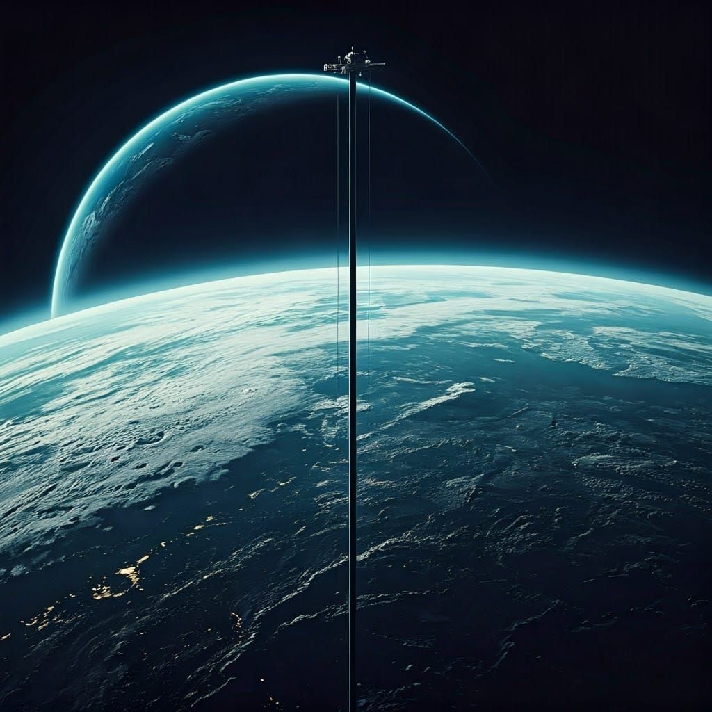 Spectacular Space Elevator Connecting Earth and Moon