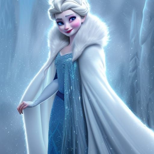 Snow Queen Elsa on Ice Throne, Concept Art