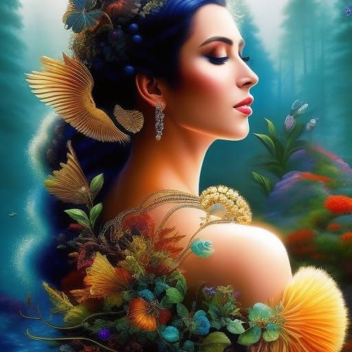 Smirking Blonde Princess in Hyperrealistic Digital Art