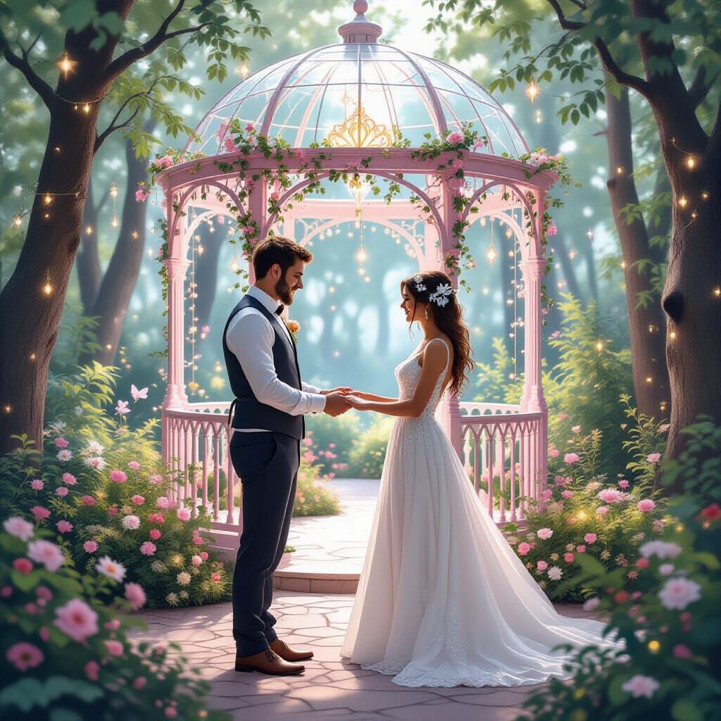 Enchanted Forest Wedding in Glass Art Style