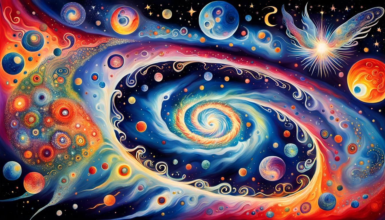 Psychedelic Cosmic Plasma: Stellar Evolution Art