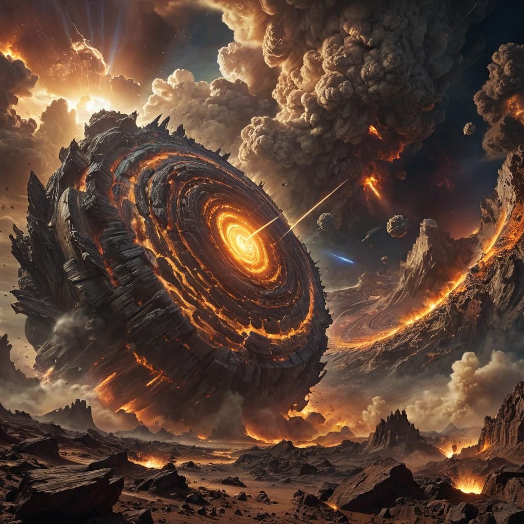 Exploding Planet with Cyclone in Digital Matte Painting