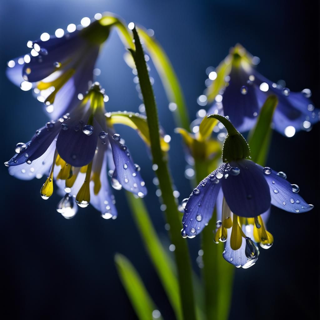 Blooming Bluebells on a Rainy Day as Splash Art