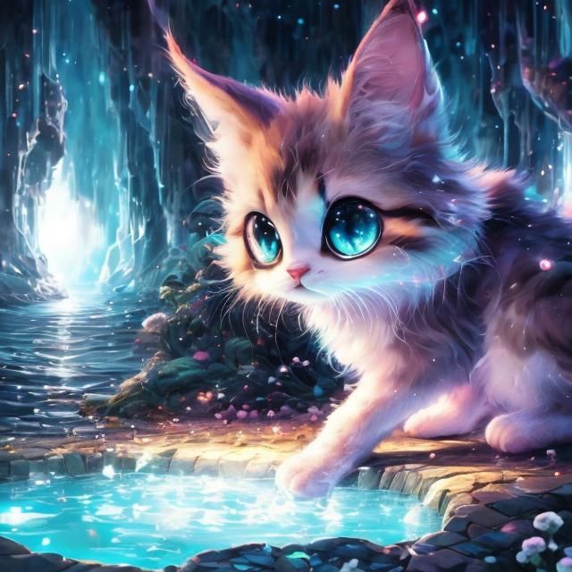 Mythical Cat at Luminescent Moon Pool