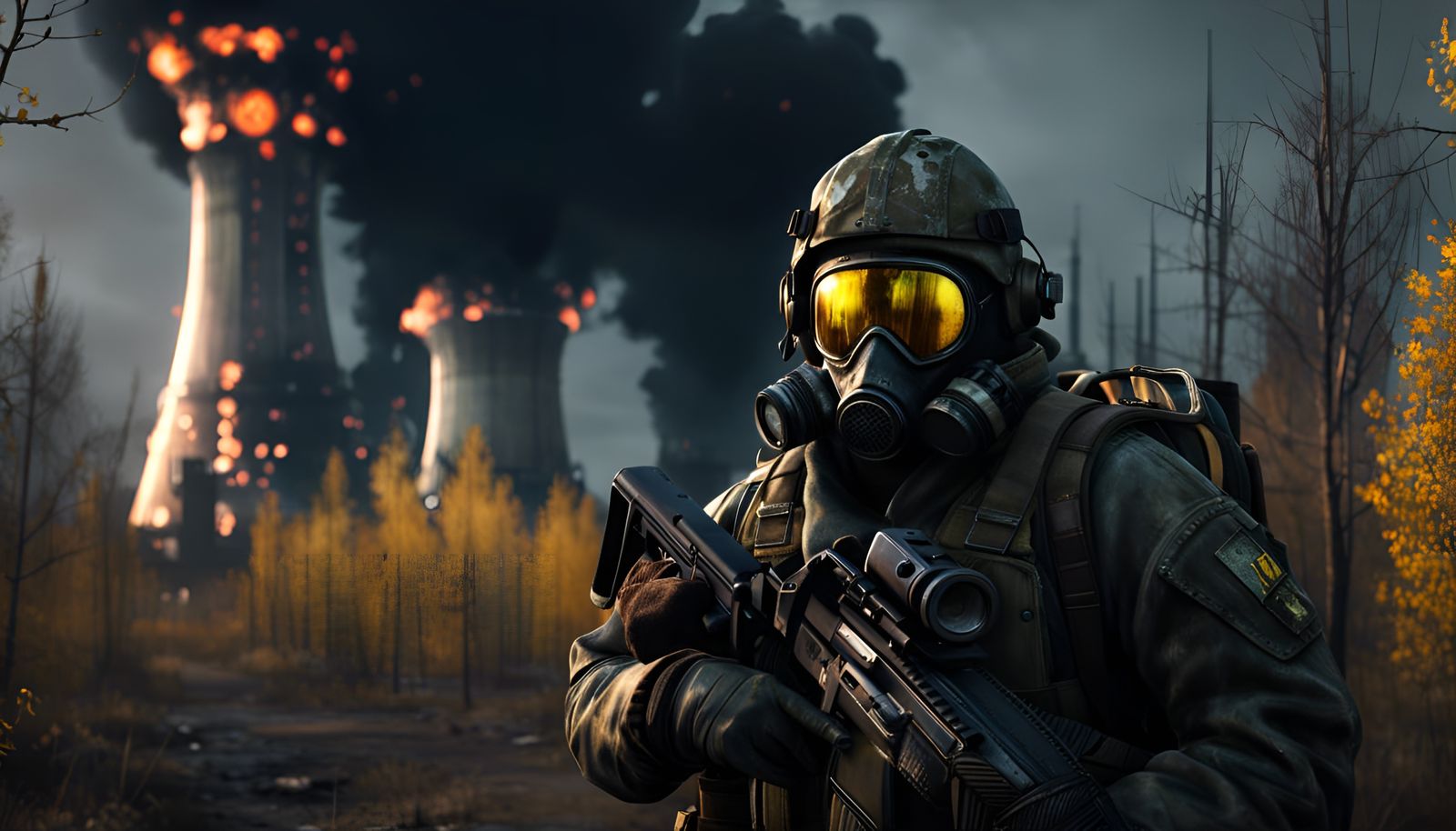 Stalker with HK53 in Chornobyl, Unreal Engine 5