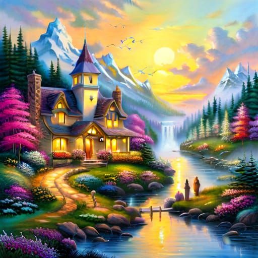 Golden Fantasy Garden in Rococo Style