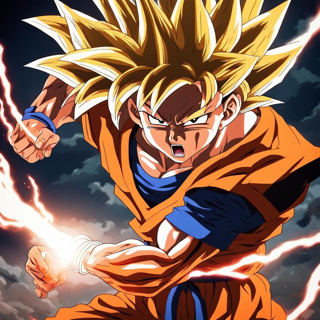 Epic Anime Showdown Featuring Goku in Digital Art
