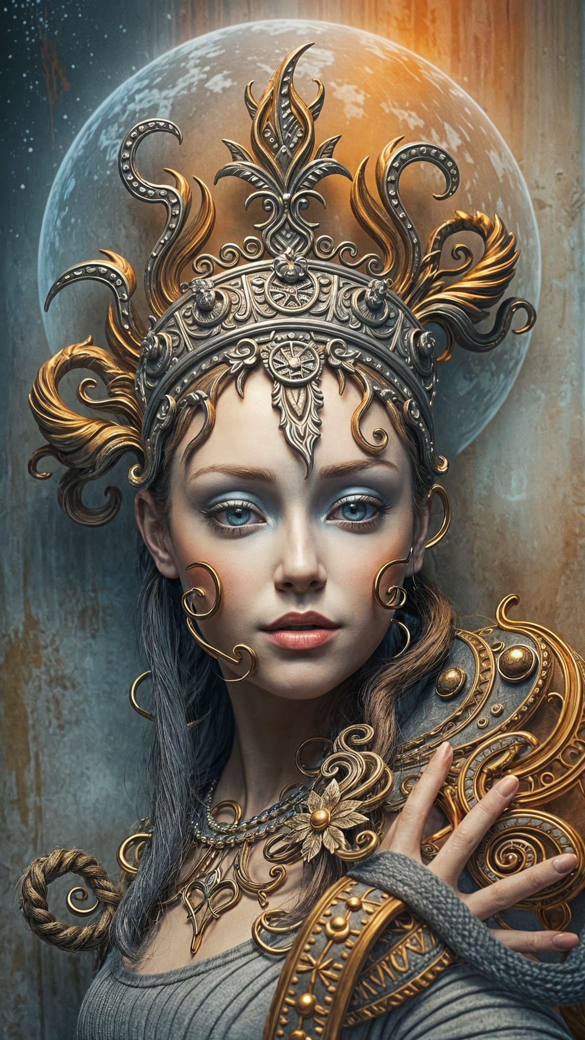 Organic Crystal Cube with Emerging Forms