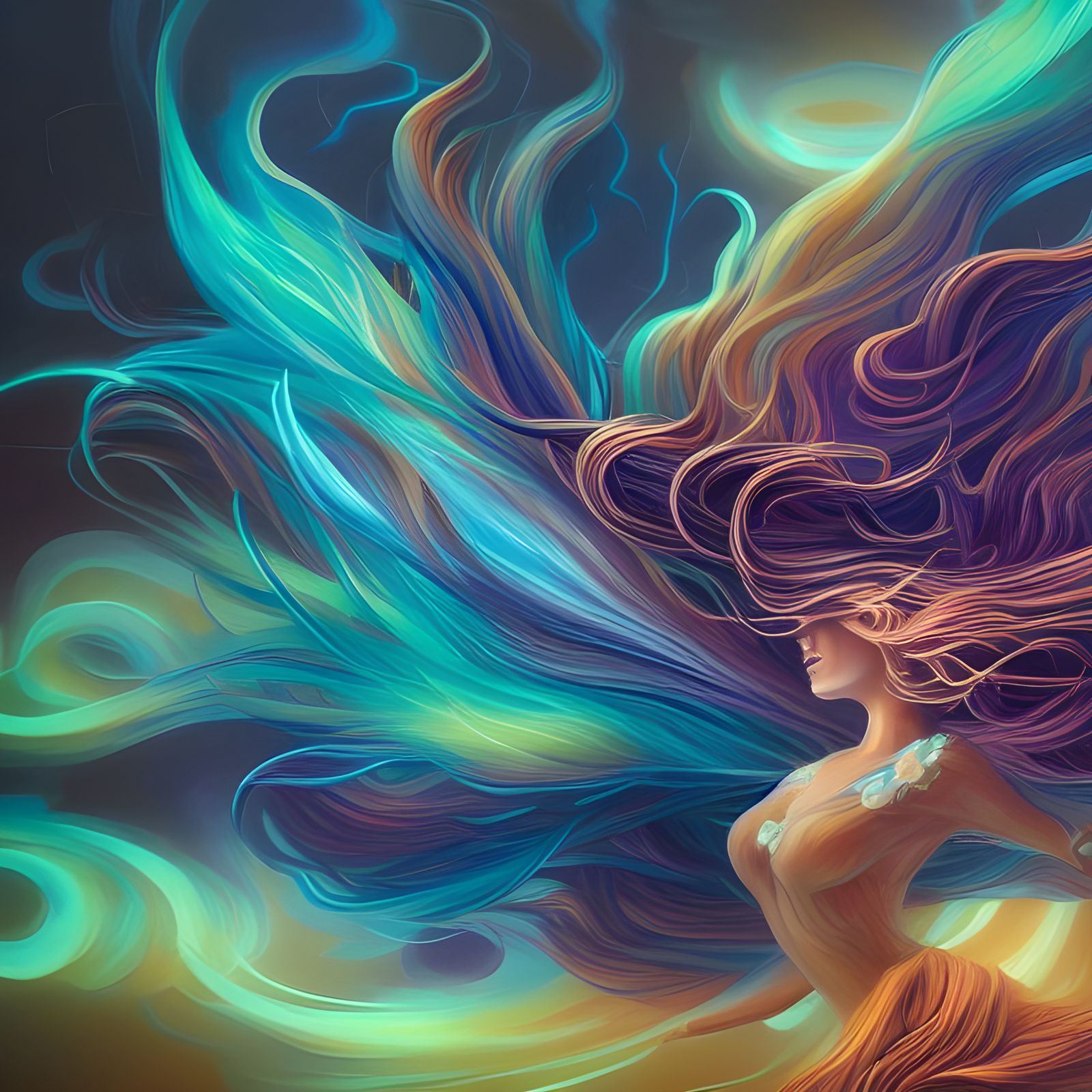 Wind Elemental Digital Art in Hyperdetailed Style