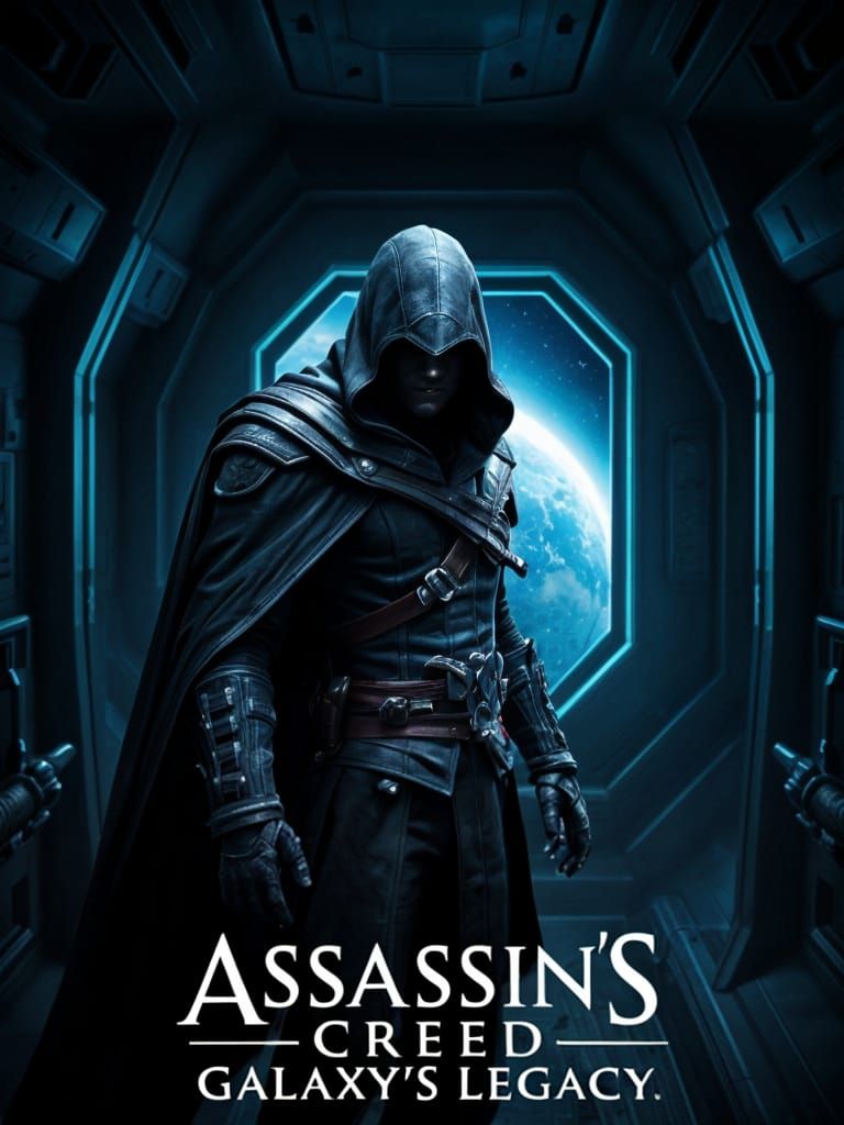 Sci-Fi Assassin in Space Station Corridor
