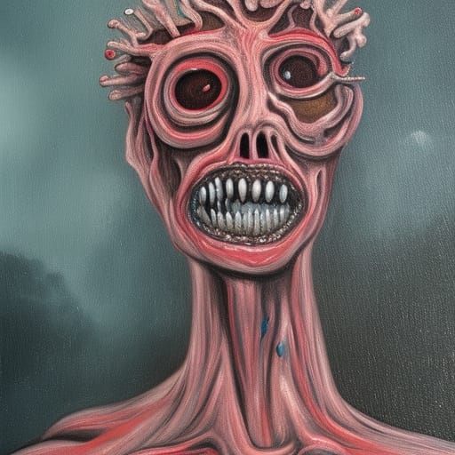 Frozen Zombie King Close-Up Painting