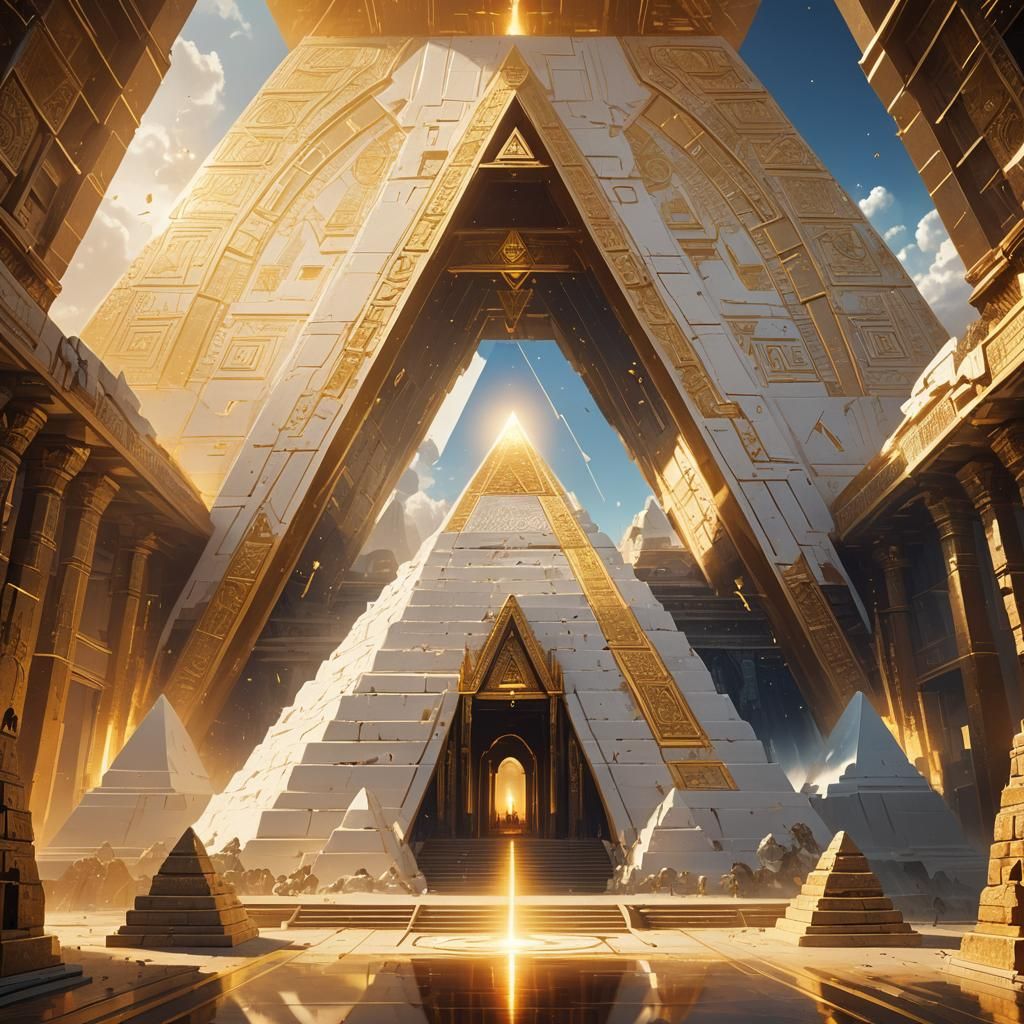 Golden Portal Illuminates Ancient Pyramid