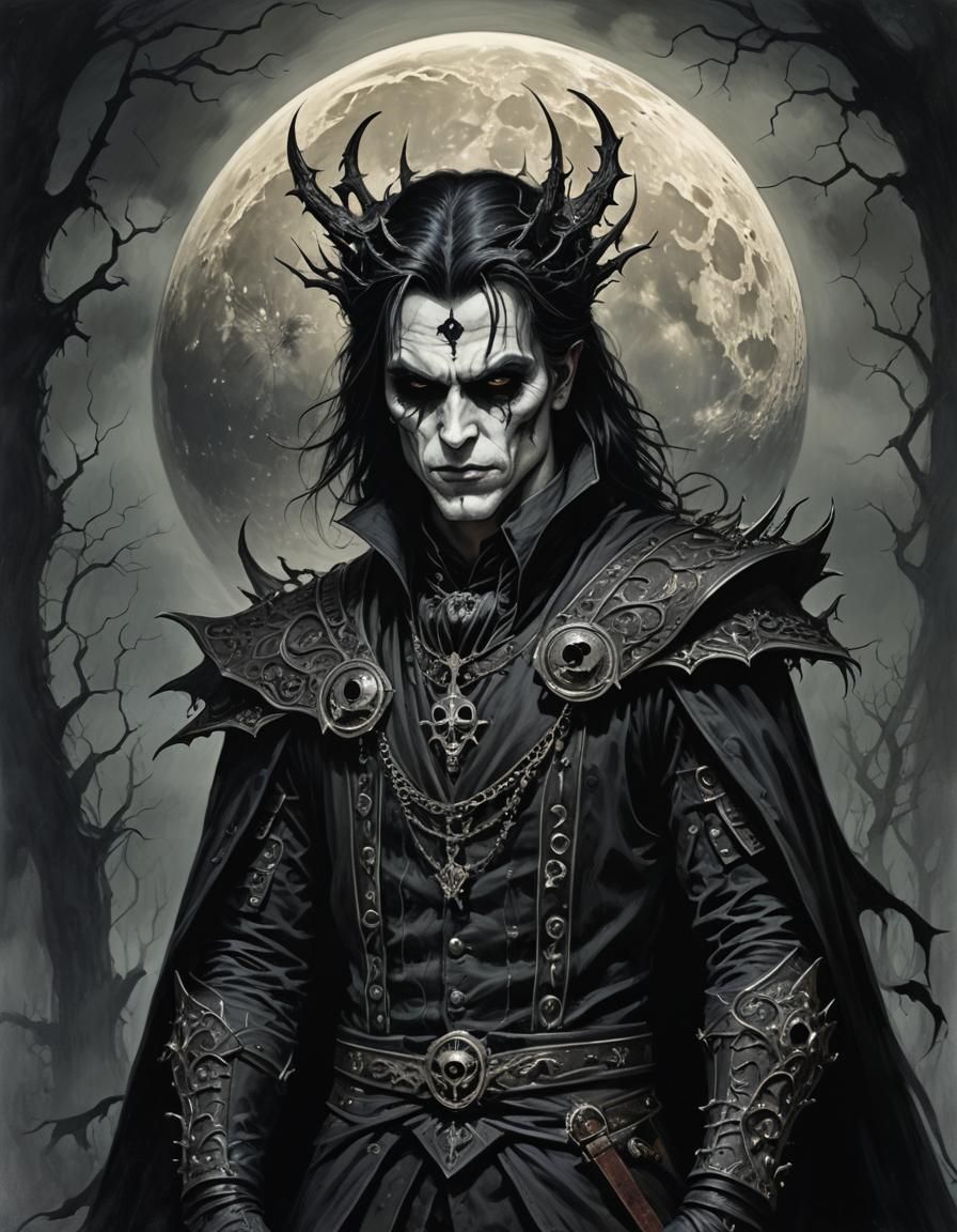 Dark Gothic Moon Prince Portrait