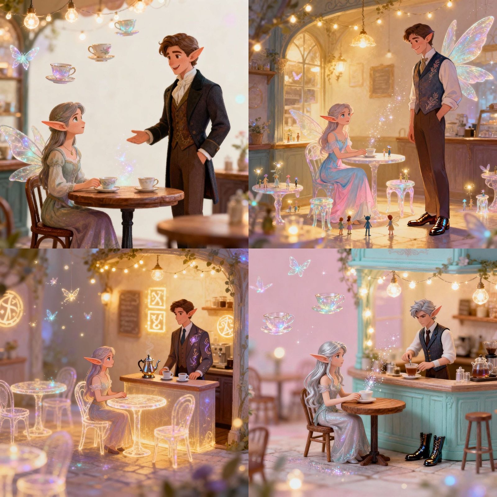 Elf Woman Barista at Tiny Enchanted Fae Café