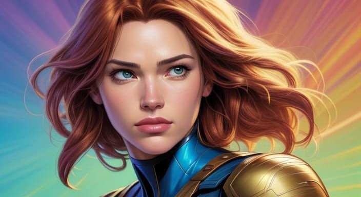 Vibrant Comic Book Art of a Cute Person