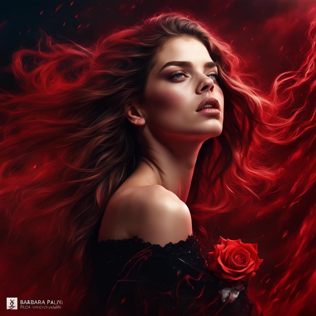 Barbara Palvin with Black Crystal Rose: Dream Photo