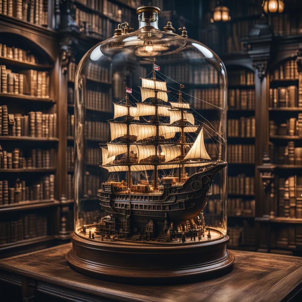Steampunk Ship in a Bottle: Scale Model