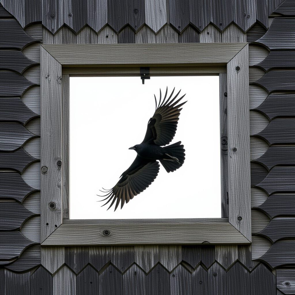 Majestic Raven Soars Through Open Sky