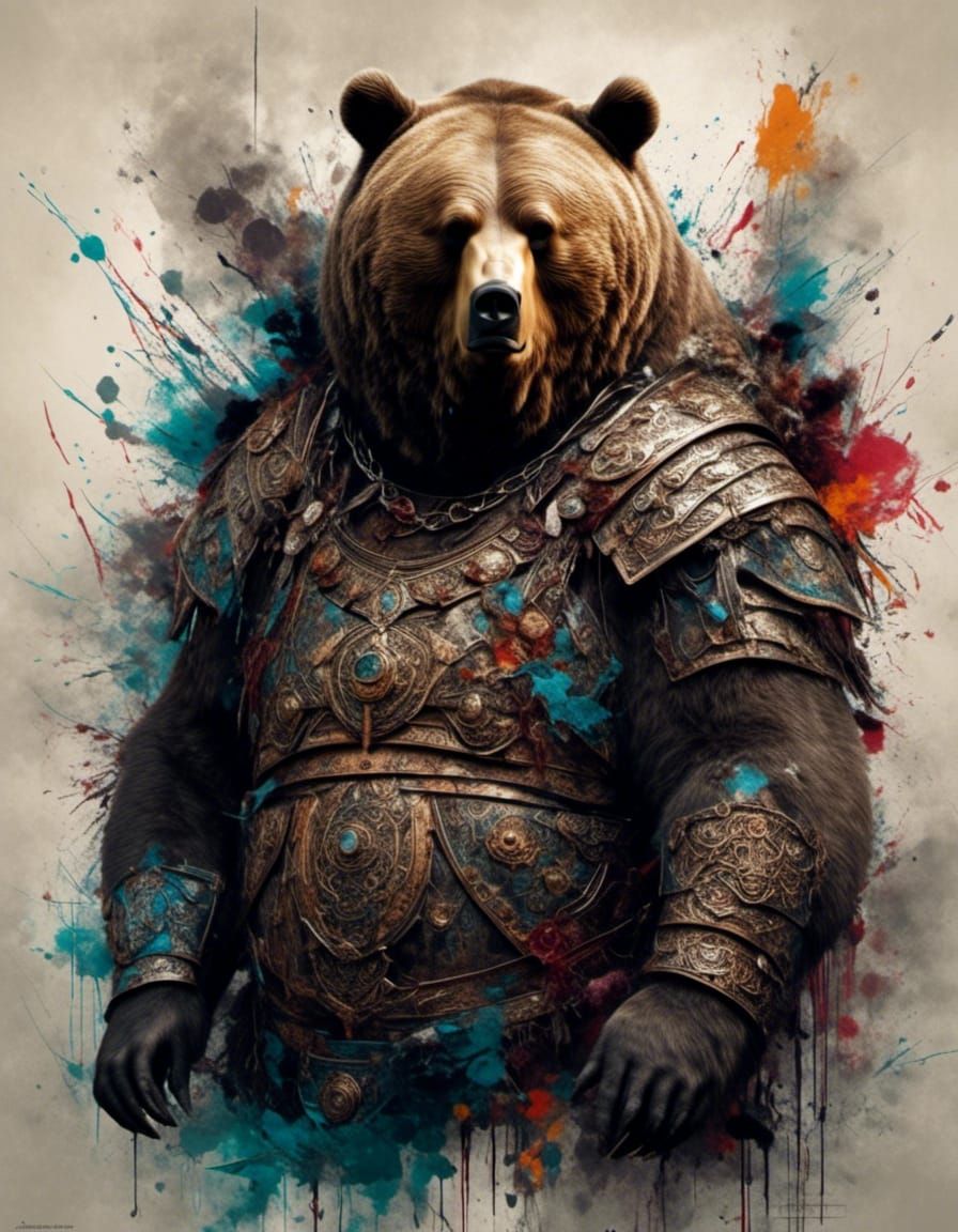 Icelandic Baby Viking Bear Portrait in Fantasy Art Style