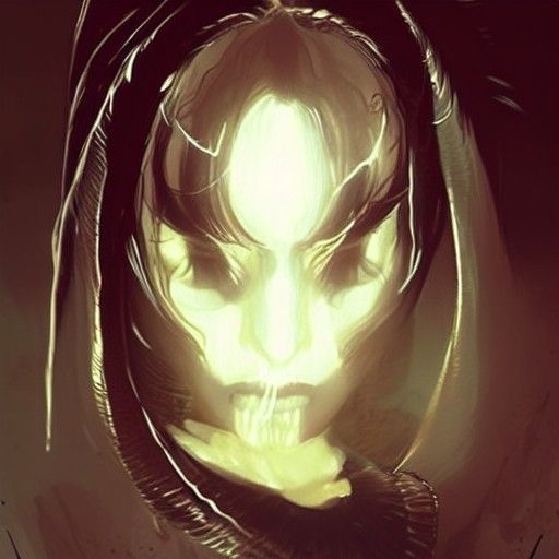 Sinister Ghost Woman Digital Painting