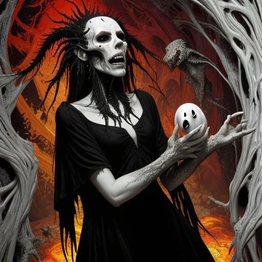 Ghosts Contemplate AI Meaning in Surreal Style