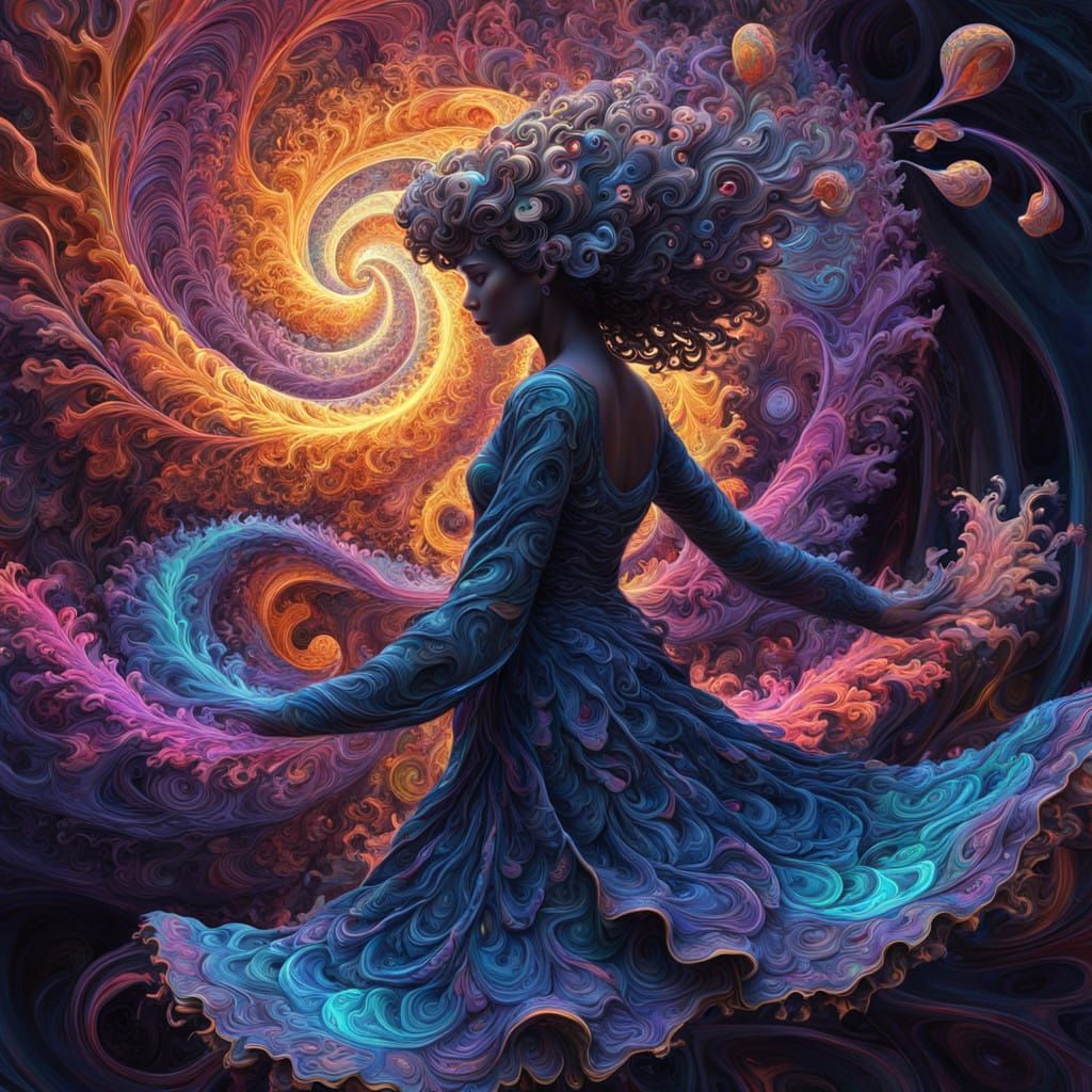 Mandalbulb Fractal Art in Vibrant, Psychedelic Style