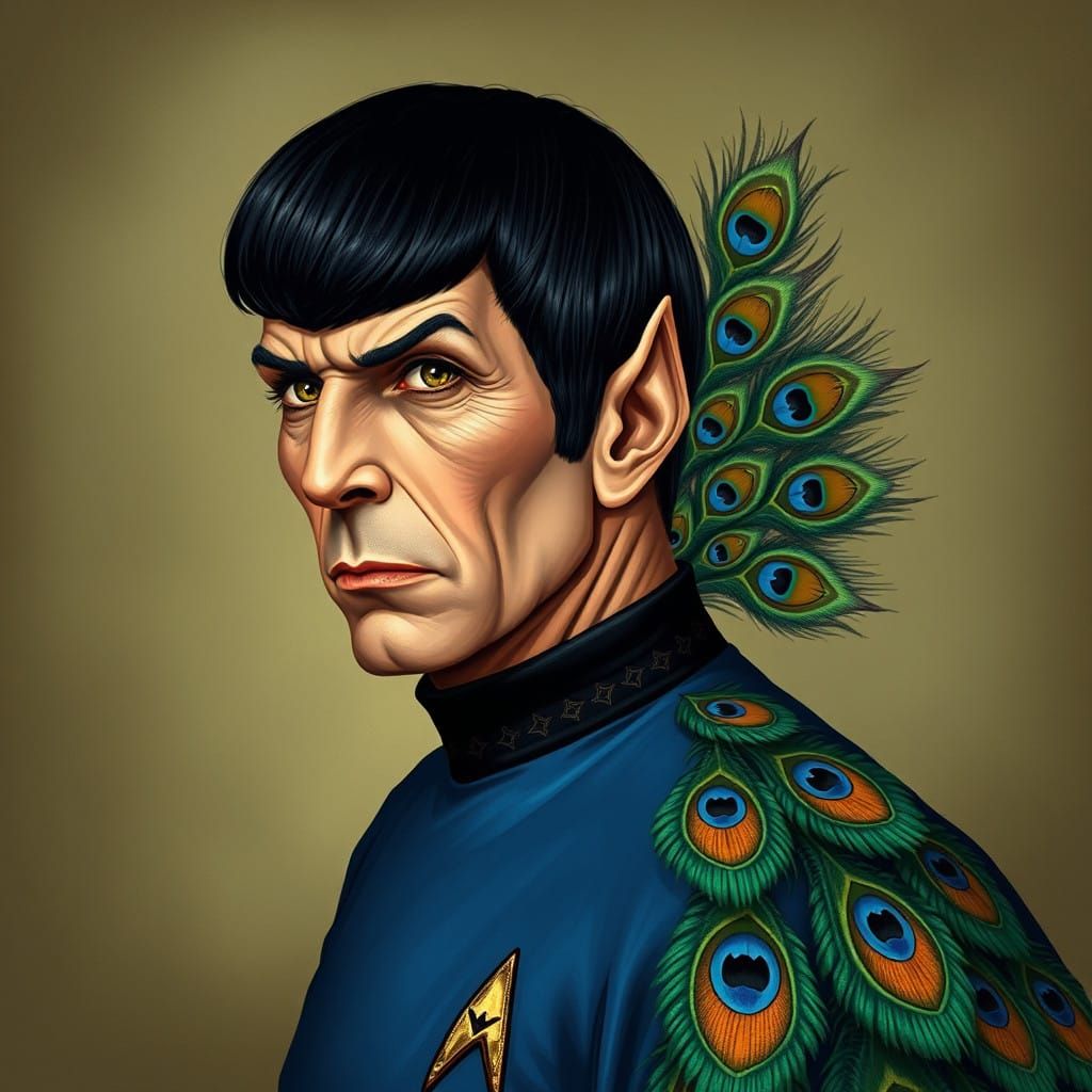 Star Trek's Logical Mr. Spock Transformed into a Vibrant Pea...