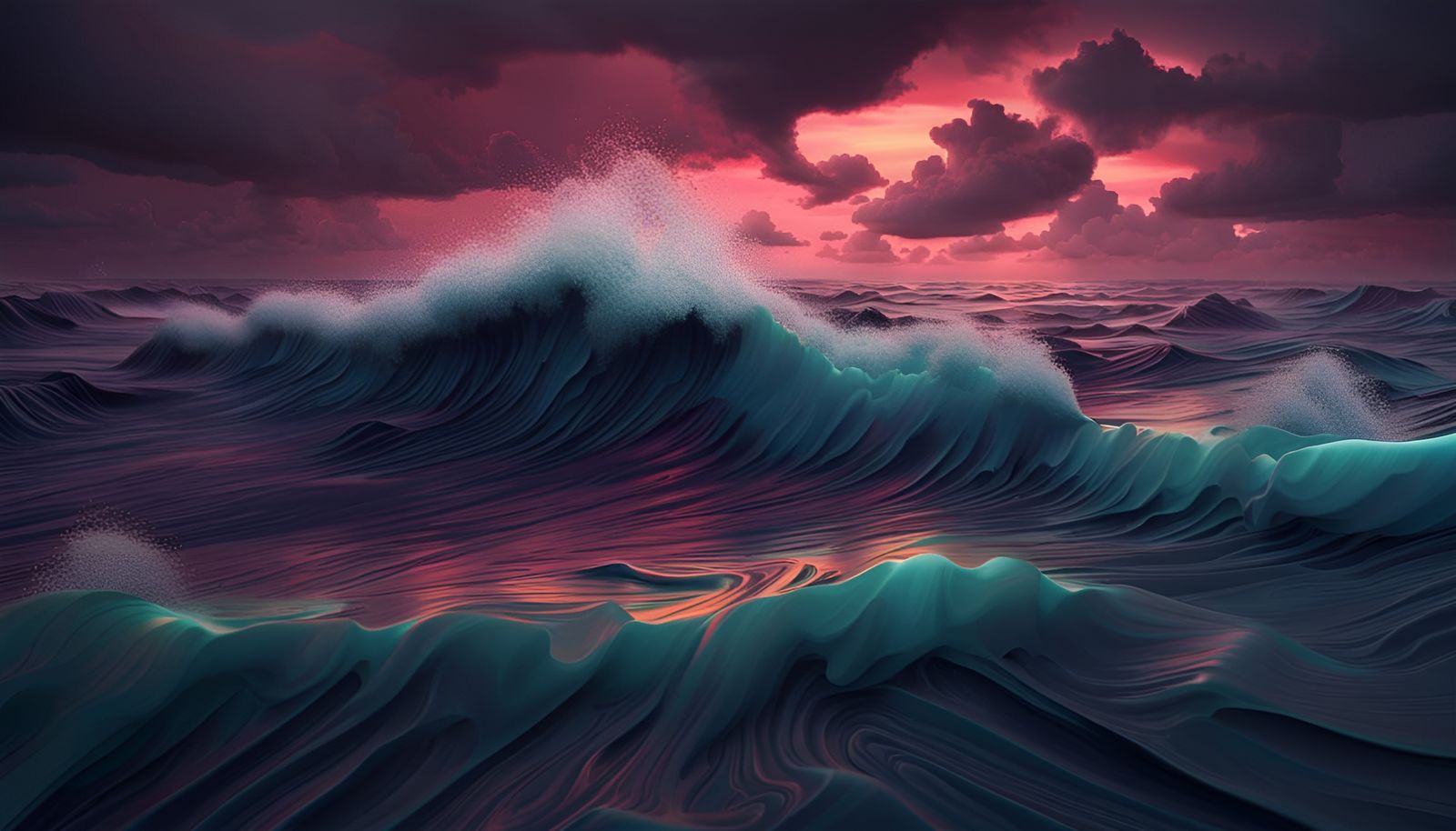 Dramatic 3D Stormy Seascape with Dynamic Lighting