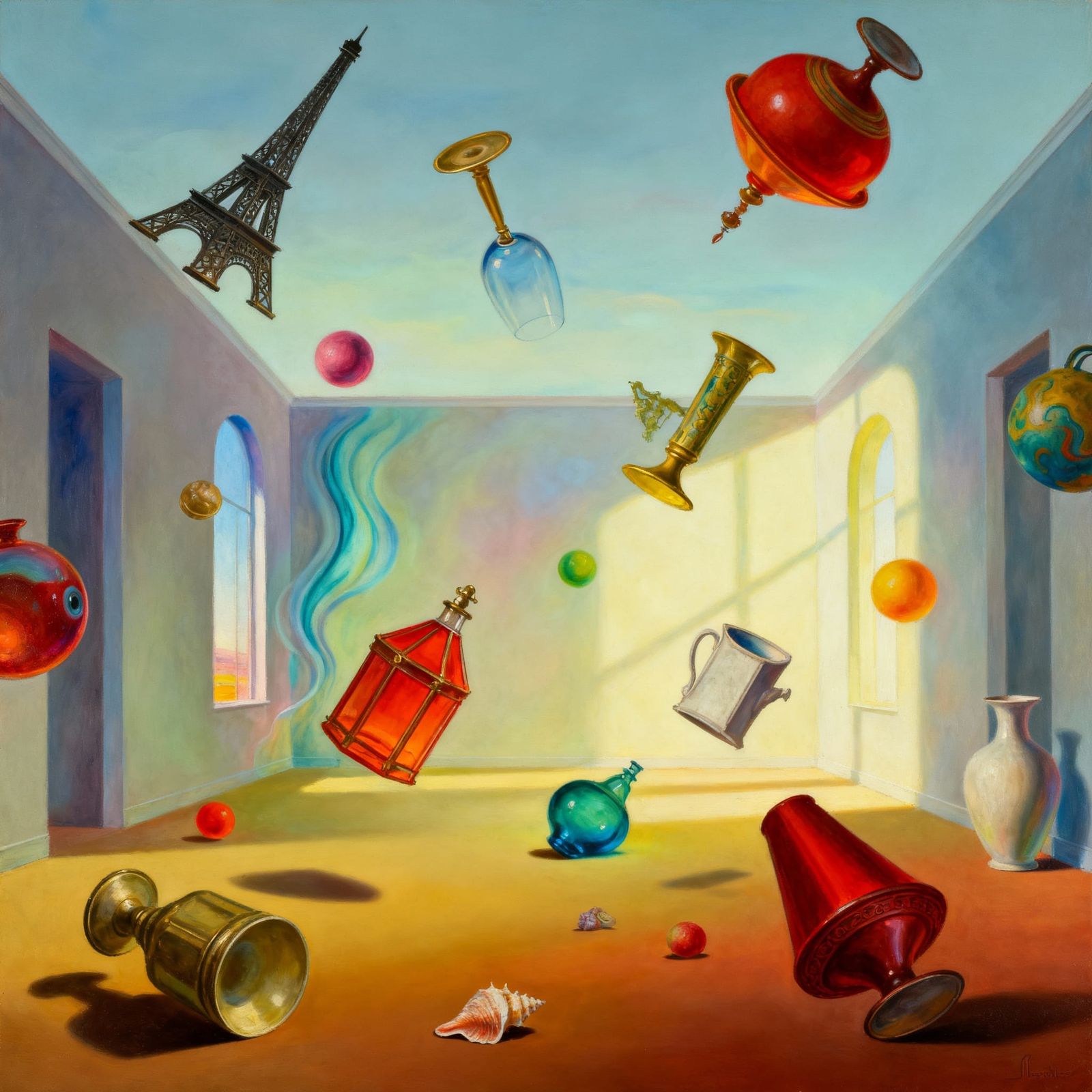 Surreal Room with Shifting Gravity