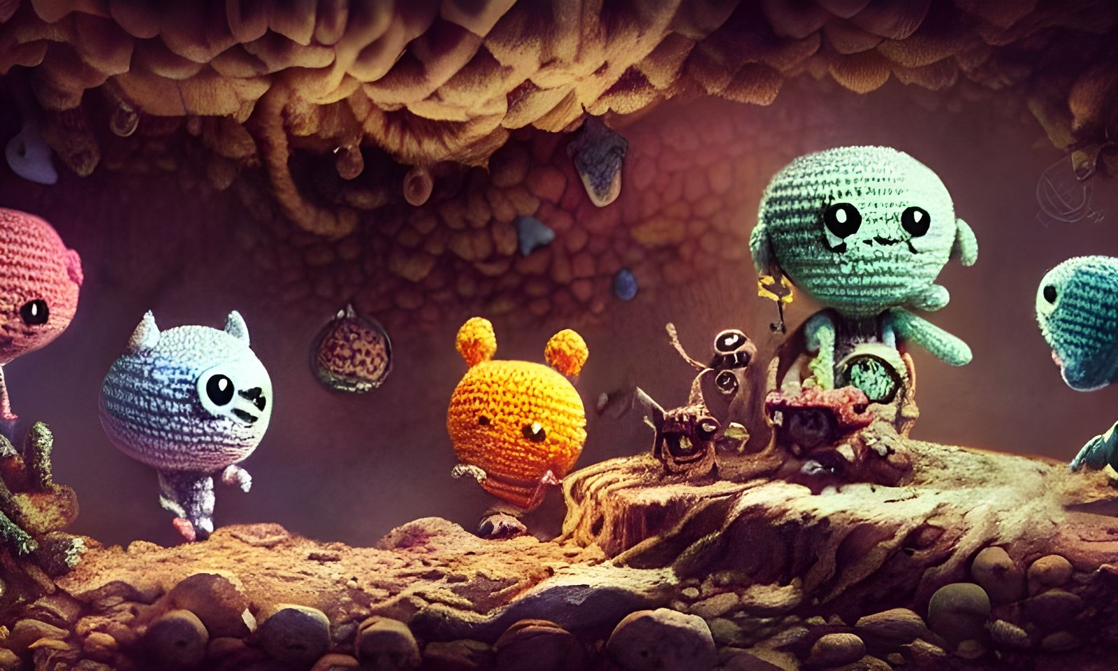 Crochet Monsters Expedition Discovering Underground Cave