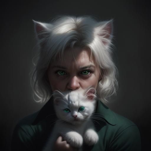 Hulk's Gentle Side: Holding a Kitten