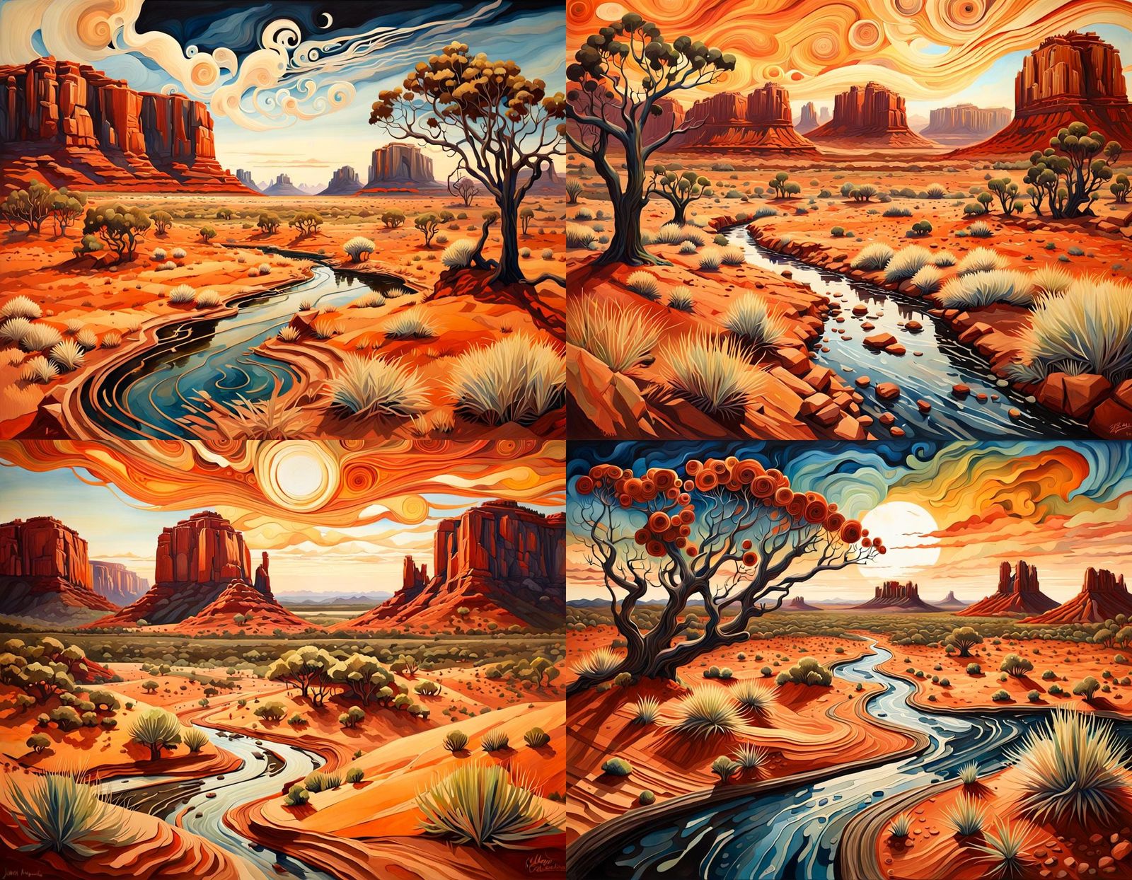 Surreal Australian Outback in Wavepunk Style