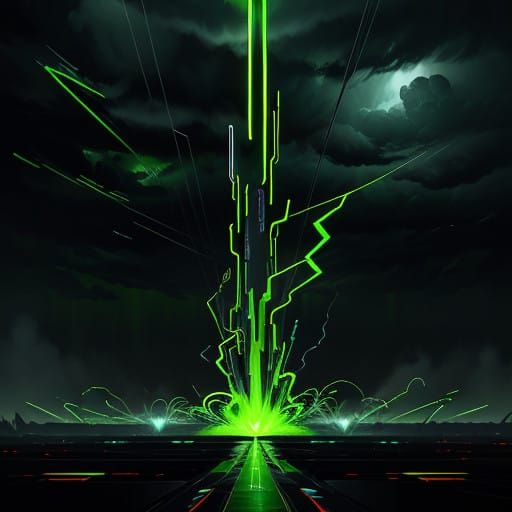 Electric Storm in Neon Green