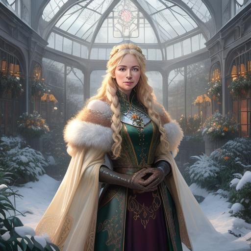 Celtic Woman in Winter, Hyperdetailed Portrait